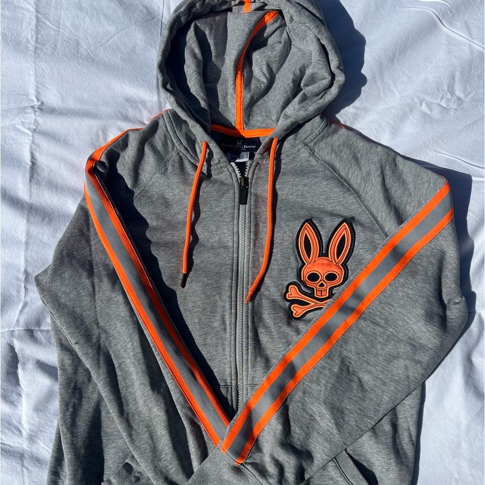Psycho Bunny New York Full Zip Hoodie Robert Godley Jacket Big
Logo Patch Small
